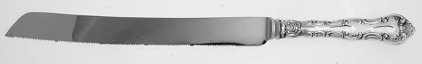Pompadour (Sterling, 1914, No Monograms) Bread Knife with Stainless Blade