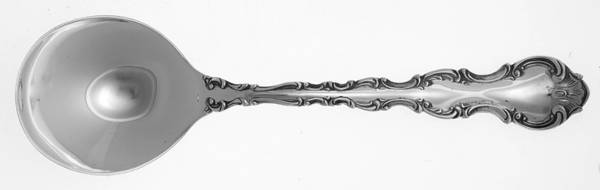 Pompadour (Sterling, 1914, No Monograms) Round Bowl Soup Spoon (Gumbo)