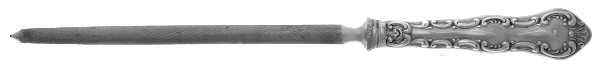 Pompadour (Sterling, 1914, No Monograms) Large Roast Steel Rod Knife Sharpener