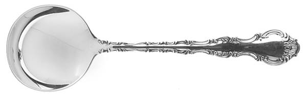 Pompadour (Sterling, 1914, No Monograms) Round Bowl Soup Spoon (Bouillon)
