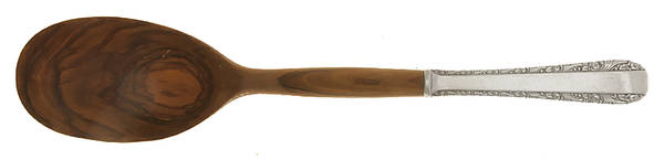 Rose Bower (Sterling, No Monograms) Salad Serving Spoon with Wooden Bowl