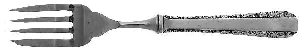 Rose Bower (Sterling, No Monograms) Individual Hollow Fish Fork, Stainless Tines