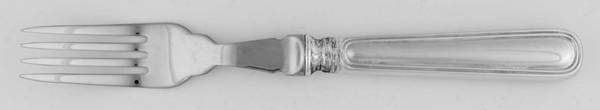 Saxon (Sterling, 1914, No Monograms) Individual Hollow Fish Fork, Stainless Tines