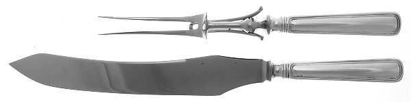 Saxon (Sterling, 1914, No Monograms) Large 2-Piece Roast Carving Set w/Stainless Blade