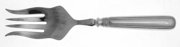 Saxon (Sterling, 1914, No Monograms) Medium Cold Meat Serving Fork, Plated Tines