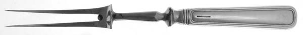Saxon (Sterling, 1914, No Monograms) Large Stainless-Prong Roast Carving Fork