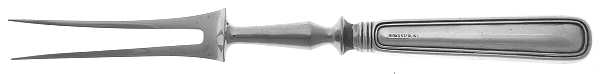 Saxon (Sterling, 1914, No Monograms) Small Steak Carving Fork with Stainless Prongs