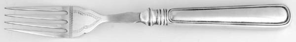 Saxon (Sterling, 1914, No Monograms) Individual Hollow Fish Fork w/Silverplate Tines