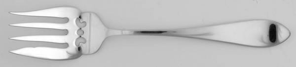 Tudor Plain (Sterling) Small Solid Cold Meat Serving Fork