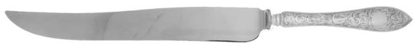 Tudor Scroll (Sterling, 1914, No Monograms) Large Stainless Blade Roast Carving Knife