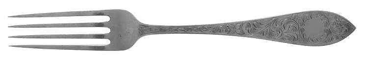 Tudor Scroll (Sterling, 1914, No Monograms) Fork