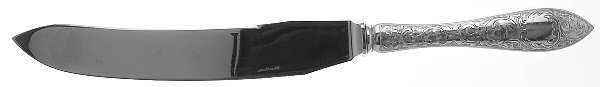 Tudor Scroll (Sterling, 1914, No Monograms) Small Steak Carving Knife with Stainless Blade