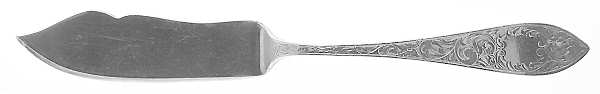 Tudor Scroll (Sterling, 1914, No Monograms) Flat Handle Master Butter Knife