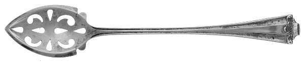 NO 1 (Sterling, 1914) Pierced Bowl Short Handle Olive Spoon