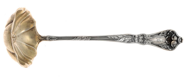 Poppy (Sterling) Monogramed Solid Piece Cream Ladle