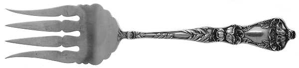 Poppy (Sterling) Medium Solid Cold Meat Serving Fork
