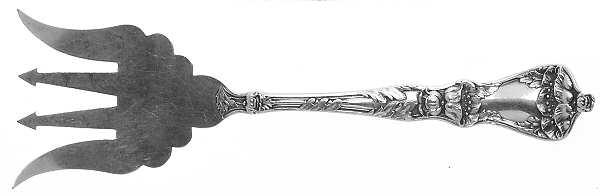 Poppy (Sterling) Small Solid Tined Sardine Serving Fork by Baker Manchester
