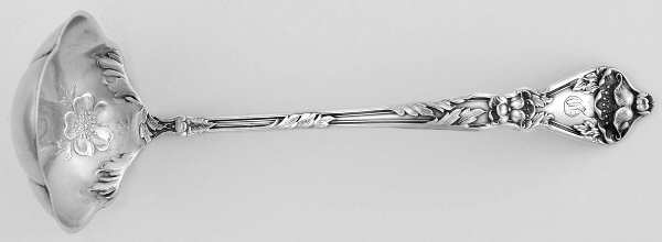 Poppy (Sterling) Monogramed Solid Piece Cream Ladle