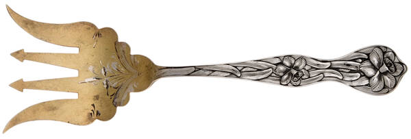 Daffodil (Sterling, 1900) Sardine Serving Fork Tined Large Bright Cut