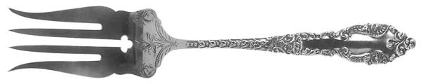 Lafayette (Sterling, 1898) Small Cold Meat Serving Fork Bright Cut