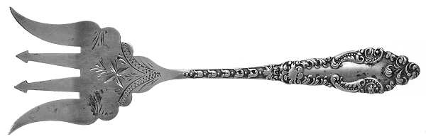 Lafayette (Sterling, 1898) Sardine Serving Fork Tined Large Bright Cut
