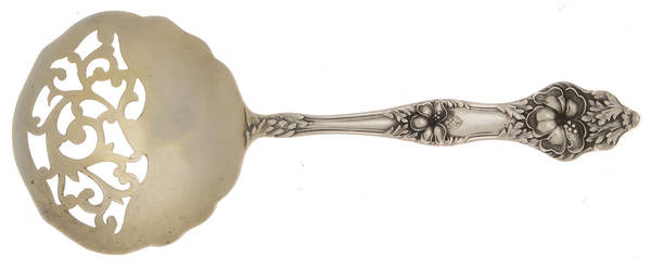 Landers No. 2 (Sterling, 1900, No Monograms) Solid Bon Bon Spoon with Pierced Bowl