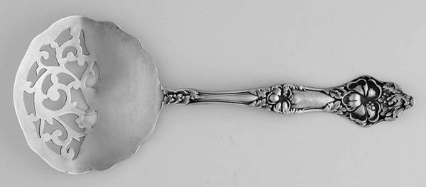 Landers No. 2 (Sterling, 1900, No Monograms) Solid Bon Bon Spoon with Pierced Bowl