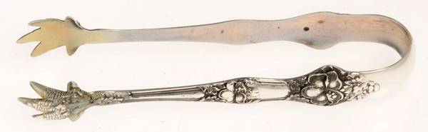 Landers No. 2 (Sterling, 1900, No Monograms) Bon Bon Tongs