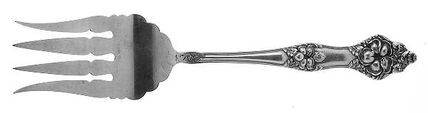 Landers No. 2 (Sterling, 1900, No Monograms) Large Solid Cold Meat Serving Fork