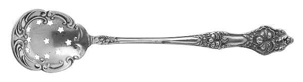 Landers No. 2 (Sterling, 1900, No Monograms) Pierced Bowl Short Handle Olive Spoon