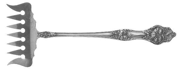 Landers No. 2 (Sterling, 1900, No Monograms) Large Solid Tined Sardine Serving Fork