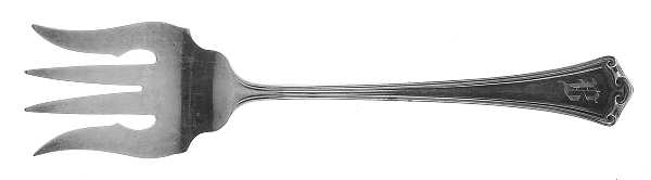 Roanoke (Sterling, 1918, No Monograms) Large Solid Tined Sardine Serving Fork