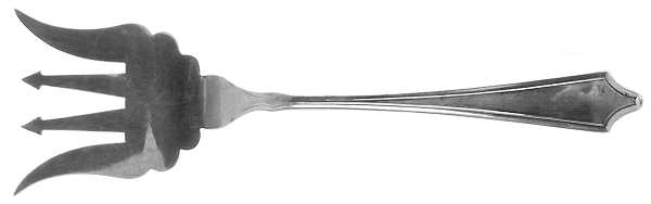 Roger Williams (Sterling, 1918) Large Solid Tined Sardine Serving Fork