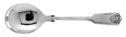 Fiddle Thread and Shell (Silverplate, 1980) Round Bowl Soup Spoon (Gumbo)