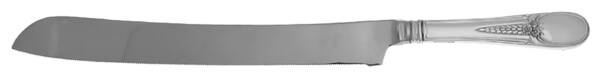 Flowered Antique (Sterling, 1940) Wedding Cake Knife with Stainless Blade HC
