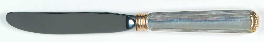 Marie Louise Gold (Sterling, Gold Accent) Modern Hollow Butter Spreader (Stainless)