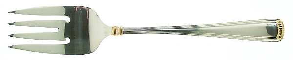 Marie Louise Gold (Sterling, Gold Accent) Small Solid Cold Meat Serving Fork