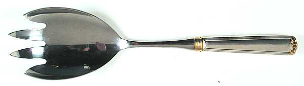 Marie Louise Gold (Sterling, Gold Accent) Salad Serving Fork with Stainless Prongs