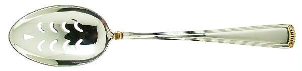Marie Louise Gold (Sterling, Gold Accent) Pierced Tablespoon (Serving Spoon)