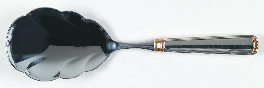 Marie Louise Gold (Sterling, Gold Accent) Utility Serving Spoon with Stainless Bowl