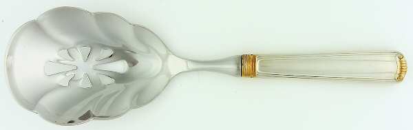 Marie Louise Gold (Sterling, Gold Accent) Pierced Casserole Spoon with Stainless Bowl