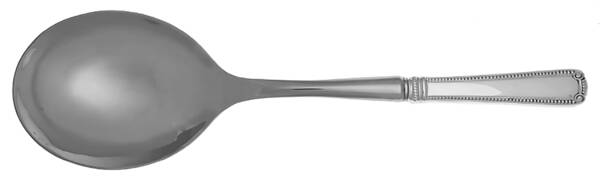 Scroll & Bead (Sterling, 1940, No Monograms) Casserole Spoon with Smooth Stainless Bowl HC