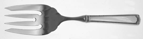 Scroll & Bead (Sterling, 1940, No Monograms) Stainless Tine Utility Serving Fork