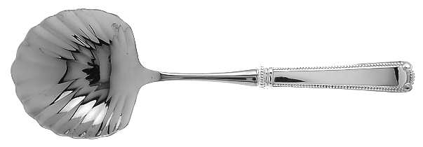 Scroll & Bead (Sterling, 1940, No Monograms) Casserole Spoon with Stainless Shell Bowl