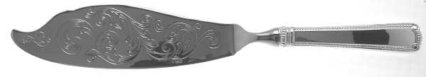 Scroll & Bead (Sterling, 1940, No Monograms) Engraved Fish Serving Knife-Stainless Blade