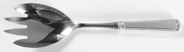 Scroll & Bead (Sterling, 1940, No Monograms) Salad Serving Fork with Stainless Prongs