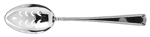 Scroll & Bead (Sterling, 1940, No Monograms) Pierced Tablespoon (Serving Spoon)