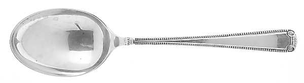 Scroll & Bead (Sterling, 1940, No Monograms) Vegetable Serving Spoon (Solid)