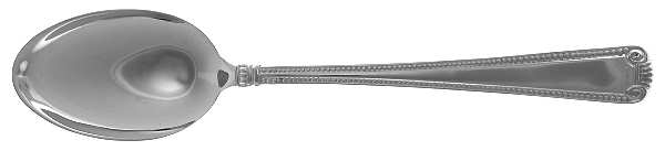 Scroll & Bead (Sterling, 1940, No Monograms) Dessert/Oval Soup Spoon