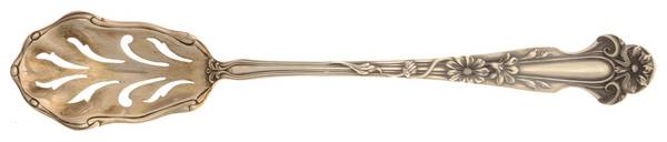 Daisy (Sterling) Pierced Bowl Short Handle Olive Spoon